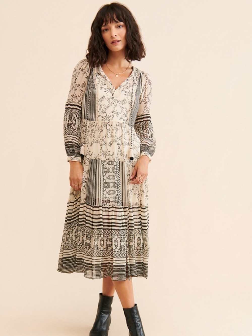 Anthropologie Talulah Tiered Midi Dress